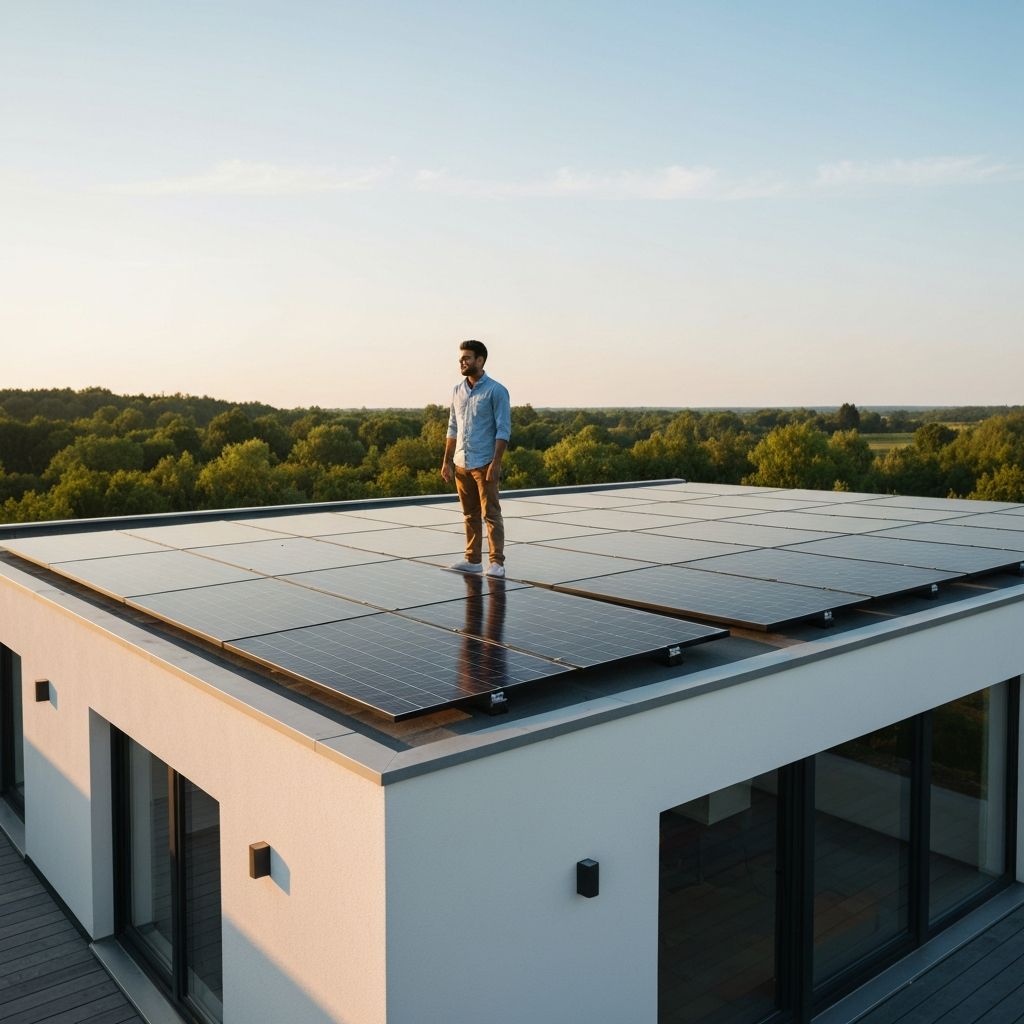 Solaranlage auf modernem Eigenheim